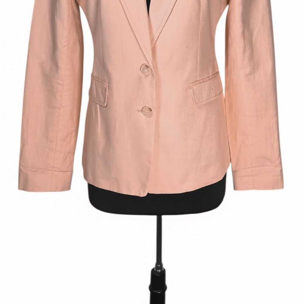 Banana Republic Women's Peach Ivory Linen Blend Office Career Blazer Jacket 10 - Picture 7 of 9